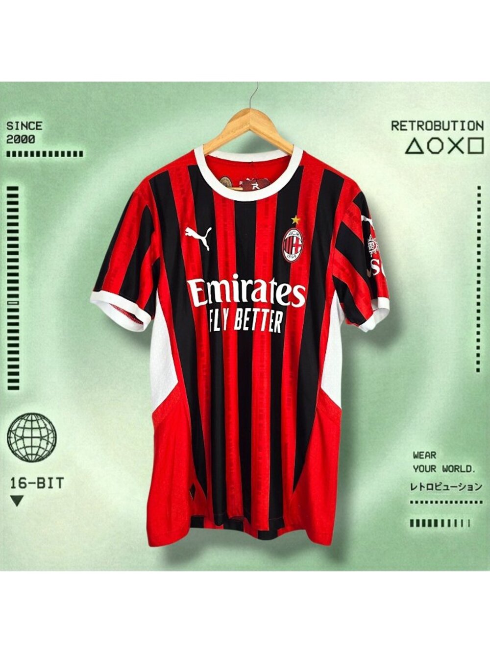 AC Milan Rafael Leao Puma Soccer Jersey Red Size XL